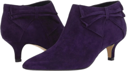 MOOMMO Women Low Kitten Heel Suede Ankle Boots Bow Pointed Closed Toe Zipper Chelsea Boots 2" Heels Buckle Strap Faux Suede Boot Zip Up Short Dress Booties Fall Office Wedding Comfy Cute 4-11 M US 9 Suede-bow Purple