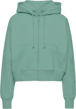 PUWEI Women's Casual Zip Up Drawstring Cropped Hoodie Hooded Crop Jacket Top with Pockets Small Green