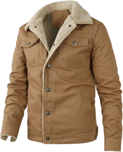 Men's Winter Jacket Thick Thermal Cotton Warm Fleece Coat Trucker Lapel Work Cargo Jackets Down Button Cardigans Small 01 Yellow