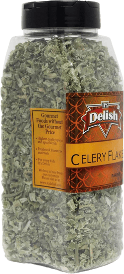 Dried Celery Flakes by It's Delish, 2 Oz Large Jar | Dehydrated Chopped Crosscut Celery Stalk & Leaf For Soup, Stew, Rice | Great for Kitchen, Camping and Emergency Food Supply | Kosher and Vegan