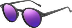 ZENOTTIC Polarized Round Sunglasses, Stylish Sunglasses for Men and Women Retro Classic, Multi-Style Selection Black/Purple Mirror S-M 48 Millimeters