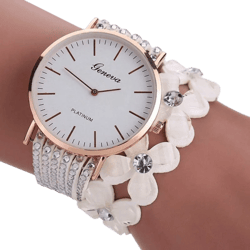 Fashion Geneva Flowers Watches Women Dress Watch