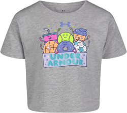 Under Armour Womens Short Sleeve Shirt, Crewneck, Lightweight and Breathable Athletic-t-Shirts, Mod Gray Characters, 4 US