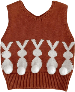 Toddler Baby Boys Girls Sleeveless Bunny Sweater Vest V-Neck Autumn Winter Little Kid Sweater Tank Tops