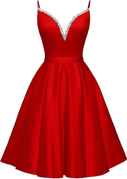 yinyyinhs Spaghetti Straps Satin Homecoming Dresses for Teens Short A-Line Prom Dress V-Neck Beaded Cocktail Party Gowns Red 20