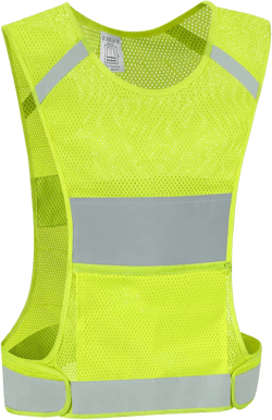 Reflective Vest Safety Running Gear with Pocket,High Visibility for Running,Biking,Walking,Women & Men Neon Yellow Large