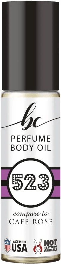 BC Perfume 523 Inspired by Cafe Rose For Women & Men Replica Fragrance Body Oil Dupes Alcohol-Free Sample Travel Size Concentrated Long Lasting Roll-On 0.3 Fl Oz/10ml