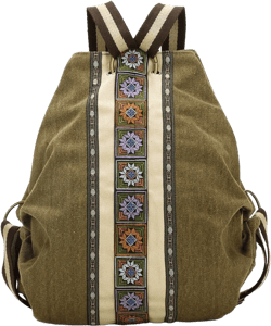 Goodhan Women Canvas Backpack Daypack Casual Shoulder Bag, Vintage Heavy-duty Anti-theft Travel Backpack
