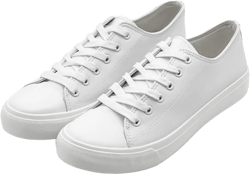 Sharllen Women's Fashion Sneaker - Low Top PU Leather Sneakers for Women & Men - Classic Lace up Casual Walking & Running Shoes - Black & White Tennis Shoes