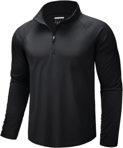 CRYSULLY Men's Long Sleeve 1/4 Zip Shirts Sun Protection Pullover UPF 50+ Rash Guard Running Lightweight T Shirt | Amazon.com