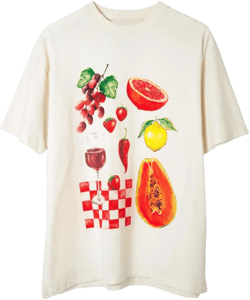Women Y2k Oversized Graphic Tshirt Fruit Print Crew Neck Summer Casual Short Sleeve Loose Fit Tee Tops Aesthetic Streetwear