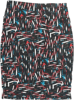 Lularoe Cassie e Large L Geometric Stripe Black Red White Blue Womens Knee Length Pencil Skirt fits Sizes 14-16 LARGE-215-C