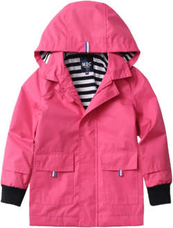 M2C Boys Girls Hooded Cotton Lined Rain Jacket Light Windbreaker 7-8 Years Pink