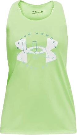 Under Armour Girls' Tech Big Logo Tank Large Quirky Lime (752)/Utility Blue