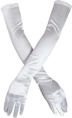 DreamHigh Women's Party Wedding 21" Long Satin Finger Gloves White at Amazon Women’s Clothing store