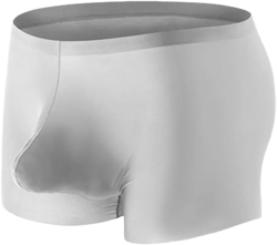GAOGAO Ice Silk Men Pounch Underwear Seamless Boxer Briefs Sexy Fitness Sport Underpants 35-39 Grey