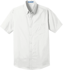 Port Authority Men's Short Sleeve Carefree Poplin Button-Down Shirt Medium White