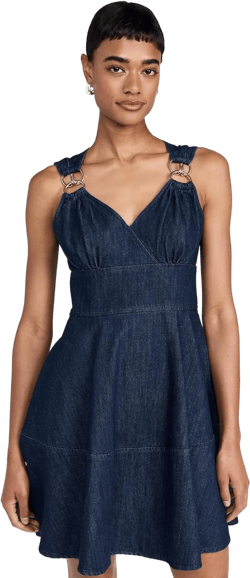 Shoshanna Women's Indigo Denim Presley Dress 0 Indigo