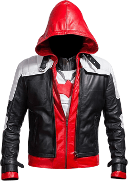 Replica Style Red Hood Men's Faux Leather Jacket + Vest 4X-Large 01a - Black-white-red - With Polyster Lining