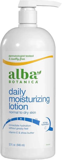 Alba Botanica Daily Moisturizing Body Lotion, Normal to Dry Skin, with Vitamin E and Shea Butter, 32 Oz (Packaging May Vary) Original (Normal to Dry Skin) 32 Ounce (Pack of 1)