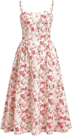 Women’s Corset Dress Sexy Spaghetti Strap Bustier Midi Dress Low Cut Flowy Pleated Hem Formal Dresses with Pockets X-Large Light Red