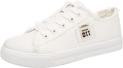 Women Canvas Shoes Y2K Shoes Women Walking Sneakers Flat Sneakers Platform Chunky Style All Season Casual Sports 7.5 White