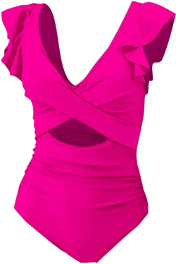 SHAOBGE Women's Ruffled One Piece Swimsuits V Neck Tummy Control Cutout High Waisted Bathing Suit at Amazon Women’s Clothing store