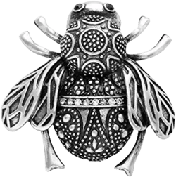 NOUMANDA Antique Silver Plated Bumble Bee Brooch Pin for Women