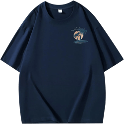 T Shirts for Man Palm Tree Printed Graphic Tees Casual Summer Beach Tops Short Sleeve Crew Neck Basic Tee Shirts Small 02-navy