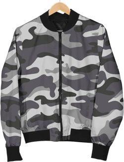 Mens Grey Camouflage Bomber Jacket
