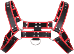 Men's Faux Leather Body Chest Harness Belt Shoulder Cage Belt Party Costume Red