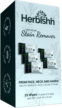 Herbishh Hair Color Stain Remover Wipes - Gentle Formula for Dye Cleanup, Skin-Friendly Travel Pack (Pack of 5)