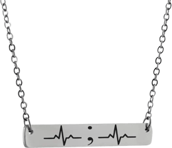 FashionJunkie4Life Anatomoy, Chemistry and Science Themed Pendant Necklaces HEARTBEAT SEMICOLON