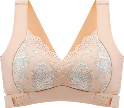 Amazon Overstock Outlet Store Clearance Prime Women's Kendally Comfy Corset Bra Front Cross Side Buckle Lace Wireless Push Up High Impact Sports Bra Beige L