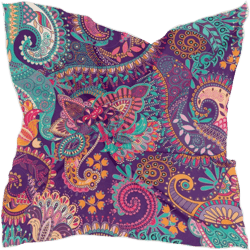 Traditional Indian Paisley Floral Seamless Women 24 inches Square Silk Scarf, Shawl Chiffon Wrap, Stole Hair Scarves Wraps Headscarf