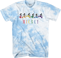 Disney Mens Mickey Mouse Shirt - Classic Mickey Mouse Tie Dye Tee Shirt - Mickey Mouse Tie Dye Wash Graphic T-Shirt Small Tie Dye Blue
