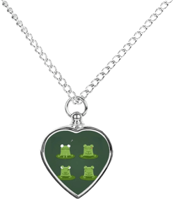 Oyihfvs Funny Green Frogs on Green Background Pet Urn Necklace Pendant Jewelry, Keepsake Memorial Necklace for Men Women Gift, Alloy Dog Necklace Keychain Tag Jewelry