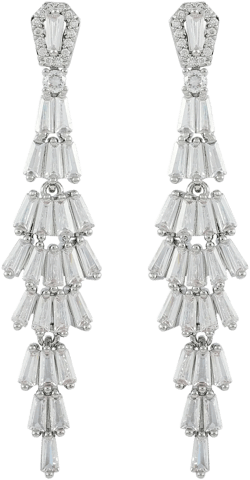 Believe by Brilliance Believe in Brilliance Women's AAA Cubic Zirconia Chandelier Earrings in Fine Silver Plate.