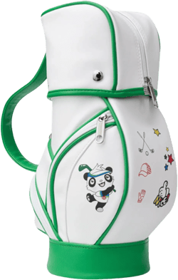 Golf Bags for Women, Mini Cute Panda Printed Golf Ball Storage Bag, Travel Golf Bag, PU Leather Portable Golf Ball Carry Bag Tee Holder for Training and Practicing