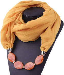 Infinity Scarf for Women Lightweight Cotton Linen Necklace Pendant Scarf Bali Yarn Ethnic Circle Neck Wrap Scarves 70.9"×18.9" Yellow