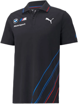 Puma Mens BMW Team Short Sleeve Shirt Athletic Casual Tops - Black - Size M