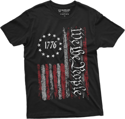 We The People Tee Shirt 1776 Independence Day 4th of July USA Graphic Flag Print T-Shirt 4X-Large Black