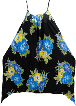LA LEELA Women's Summer Swimsuit Cover-up Vacation Beachwear Mini Bathing Suit Loose Beach Dress Spaghetti Strap Dress 1X Blue, Floral