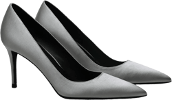 MOOMMO Women Grey Wedding Office Closed Toe Kitten Heel Sandals Classic High Heel Pumps Pointed Toe Stiletto Suede Pump Slip On Satin Heels Dress Shoes Ladies Dressy Retro Elegant Satin Silver Grey 9