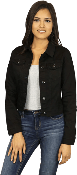 StyLeUp Women's Classic Casual Vintage Denim Jean Jacket/Vest Regular & Plus Size Medium Black Denim - Jacket