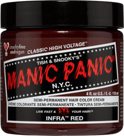 MANIC PANIC Classic Infra Red Semi Permanent Hair Color - Deep Mahogany Red Hair Dye for Women & Men That Lasts 4-6 Weeks - Vegan, Ammonia & Cruelty-Free - Create & Mix Custom Shades (4oz)
