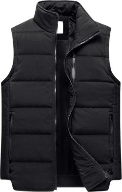 Chrisuno Women's Puffer Vest Casual Stand Collar Quilted Waistcoat Outdoor Padded Ski Vest Small Black
