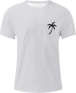 WENKOMG1 Graphic Tshirts Shirt for Men Printed Solid Color Casual Tee Shirt Summer Short Sleeve Loose Fit Tees, Polo Shirt for Men T Shirts Mens Golf Shirts Hawaiian Shirt(Light Gray 3,XX-Large)