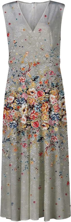 Womens Dresses Floral Print Wrap V Neck Sundresses Flowy Ruched Sleeveless Boho Dress Spring Beach Dress 7-gray Small
