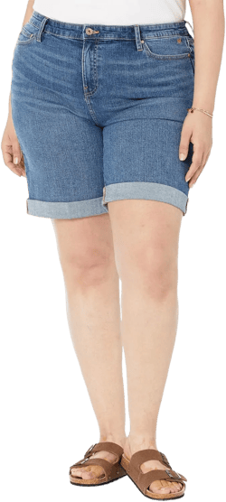 Tommy Hilfiger Women's Plus Size 9 Inch Denim Shorts in Cape Blue